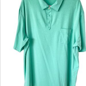 RECUCED: Peter Millar Golf Shirt w/pocket, aqua green, size XXL, NWT